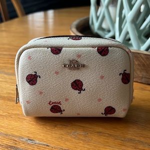 Coach Ladybug Print NWT Mini Boxy Cosmetic Case
